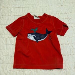 Crazy 8 Bright Red Tee with Whale Design